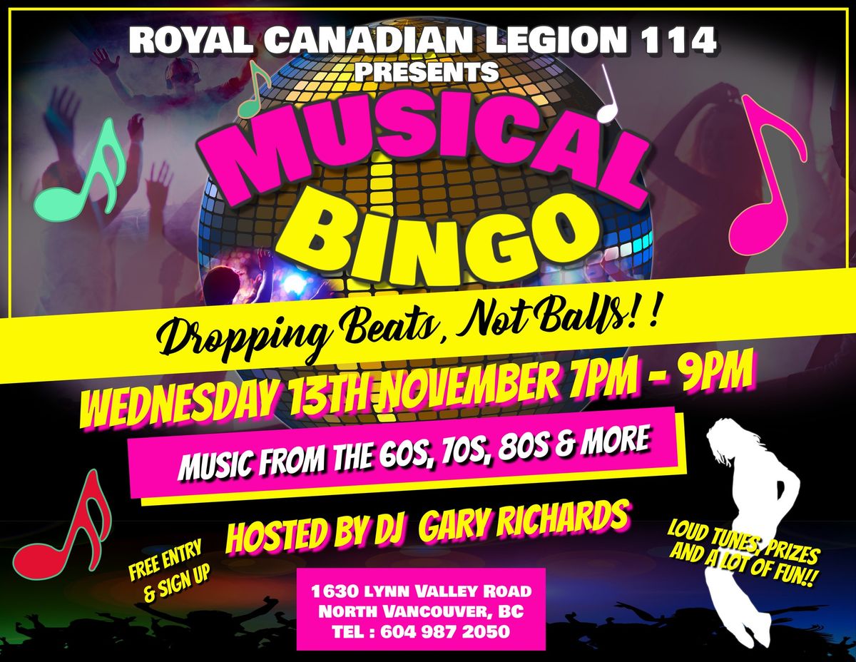 Lynn Valley Legion 114 Presents MUSIC BINGO!!! 