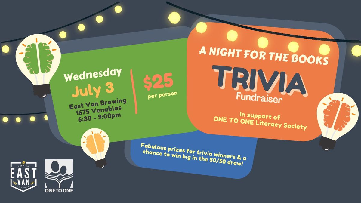 A Night for the Books: A ONE TO ONE Trivia Fundraiser at East Van Brewing