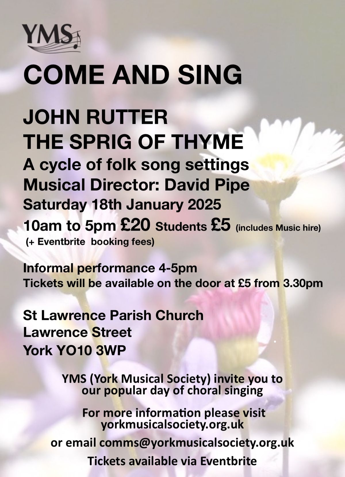 YMS COME AND SING RUTTER FOLK SONGS : THE SPRIG OF THYME