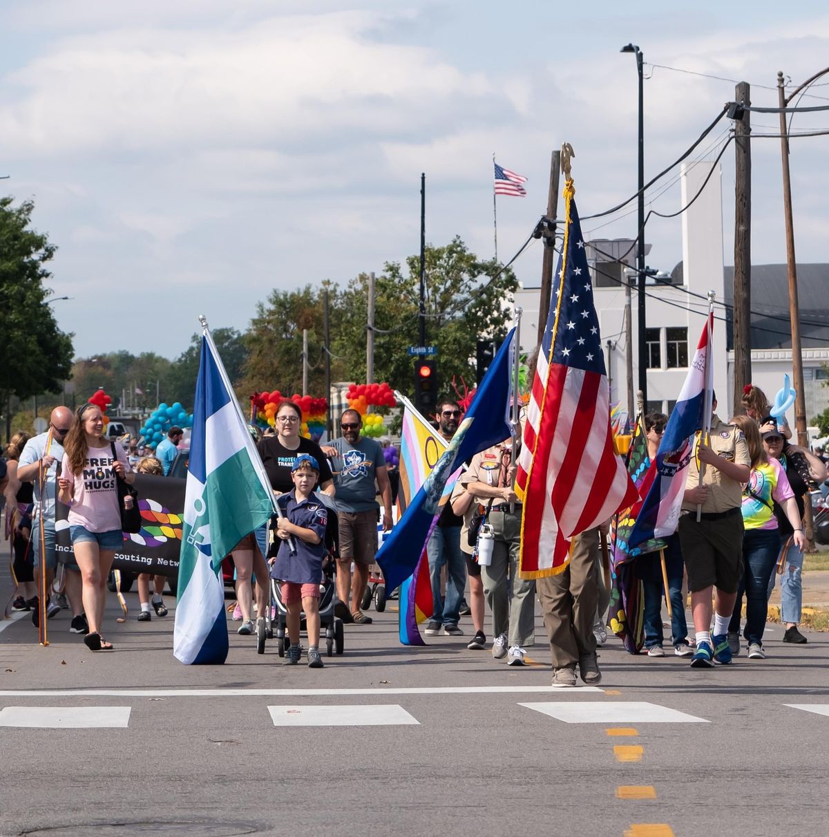  Scout Honor Guard for the Mid Mo Pridefest 2024 3rd Annual Pride Parade 