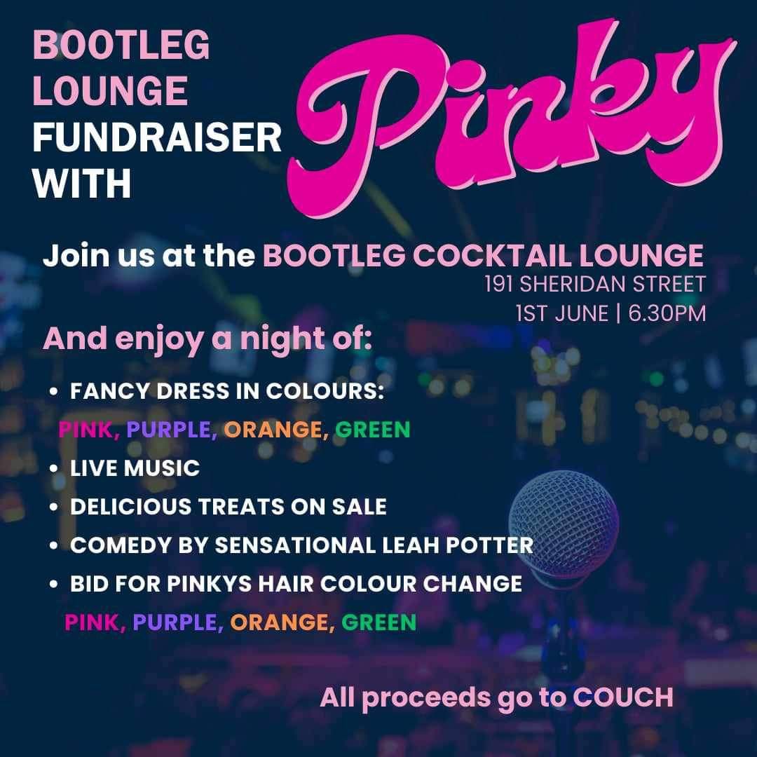 Bootleg fundraiser for Couch Wellness Centre hosted by Pinky