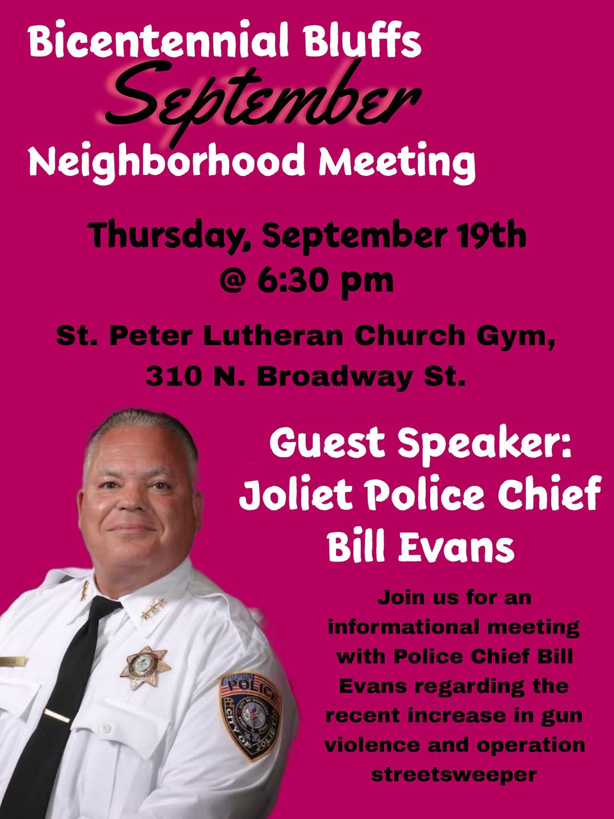 Bicentennial Bluffs September Neighborhood Meeting 