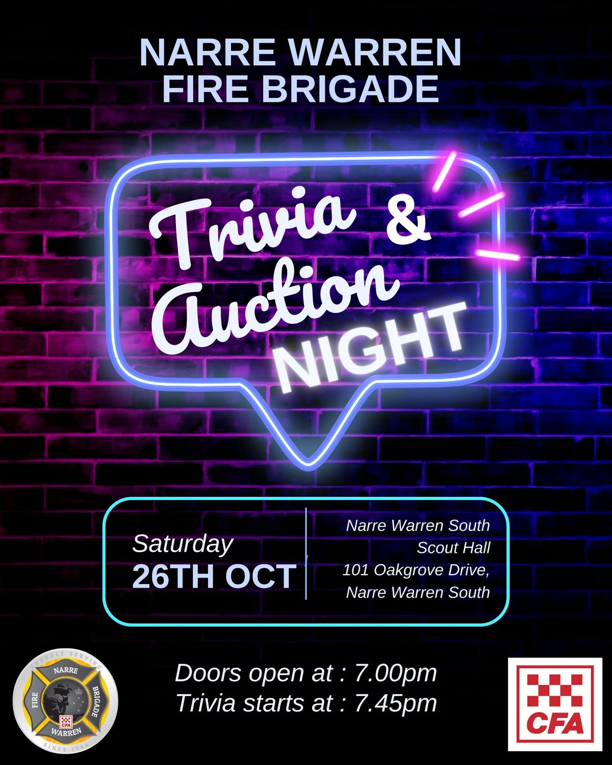 Narre Warren Fire Brigade Trivia & Auction Night