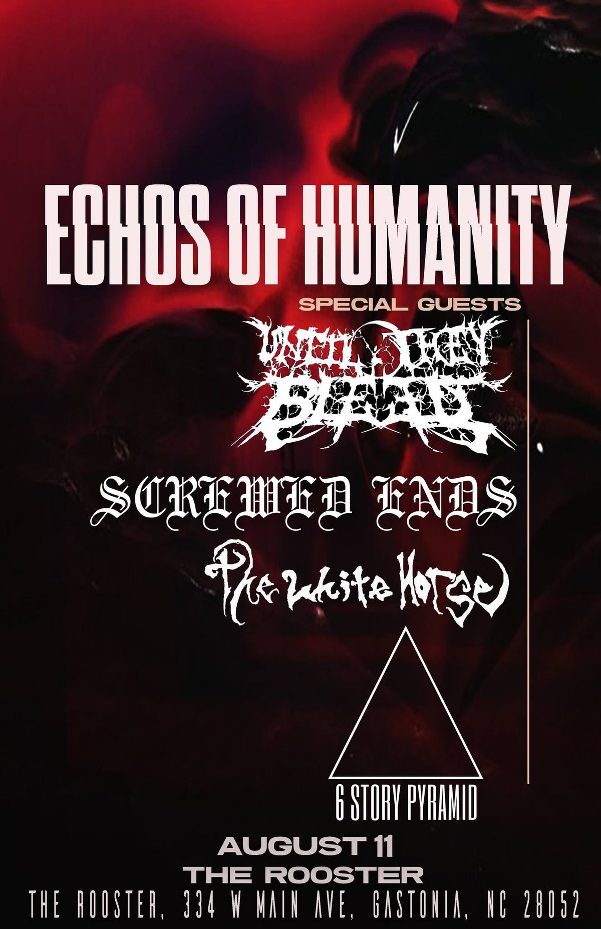 Echos of Humanity w\/Until They Bleed, Screwed Ends, The White Horse & 6 Story Pyramid