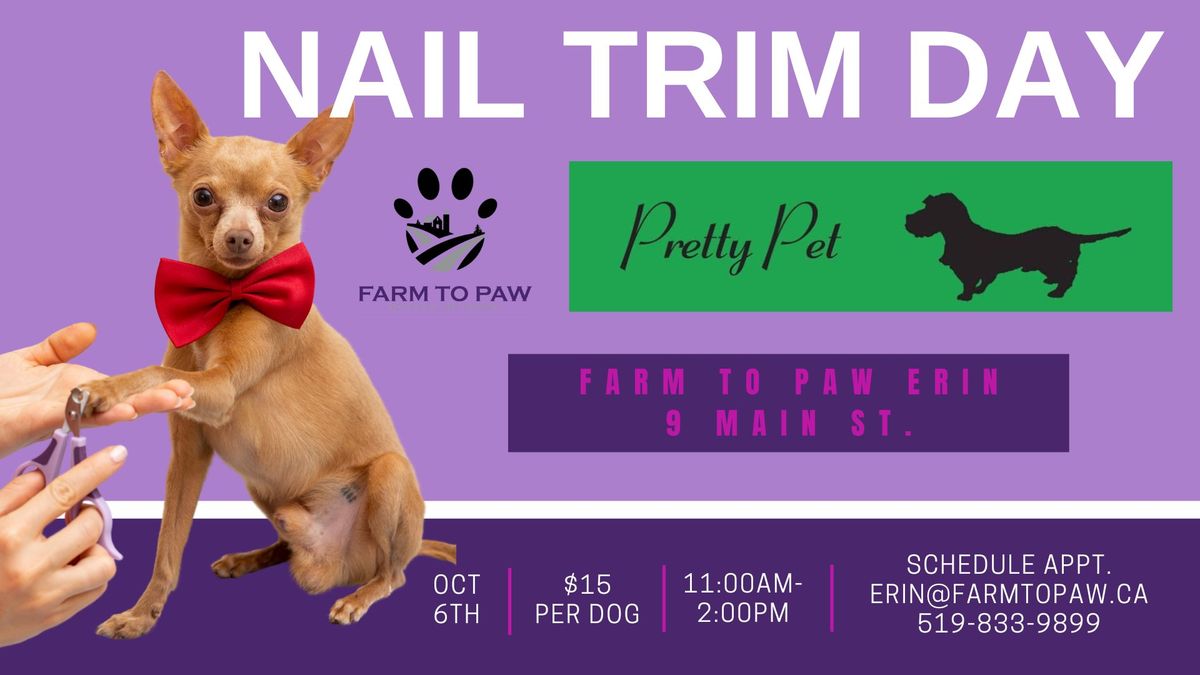 NAIL TRIMS - Farm To Paw Erin