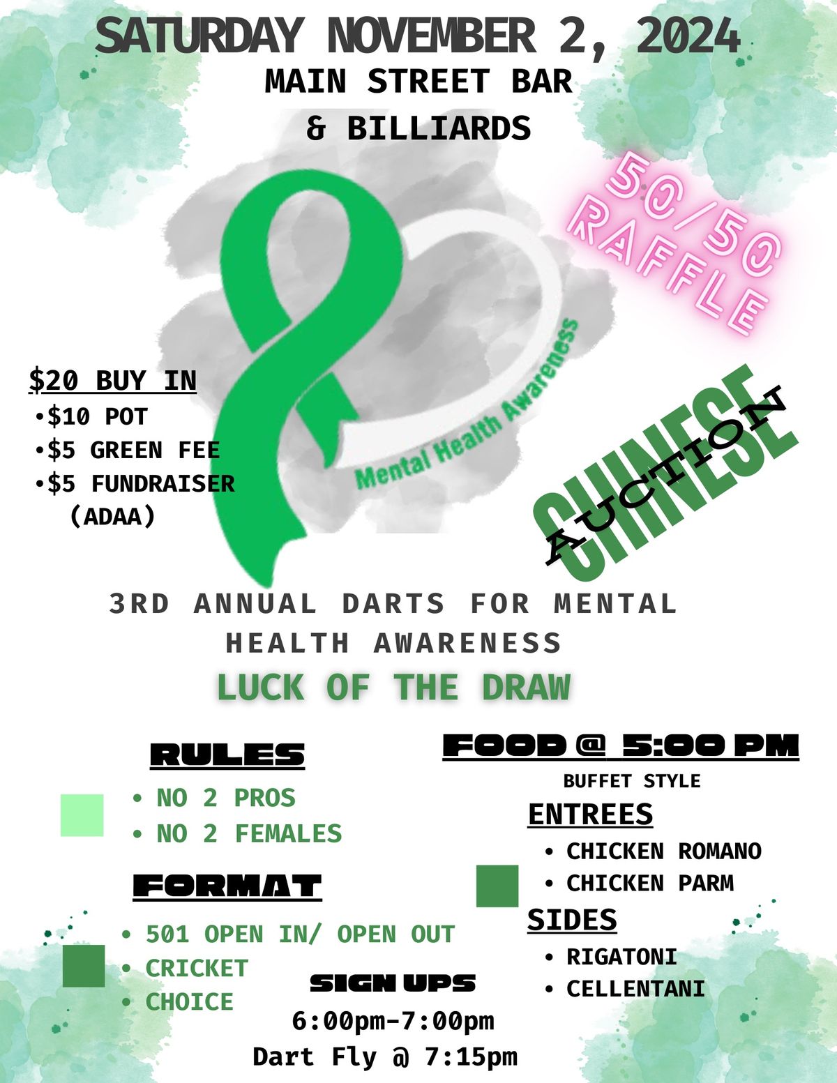 3rd Annual Darts for Mental Health Awareness 