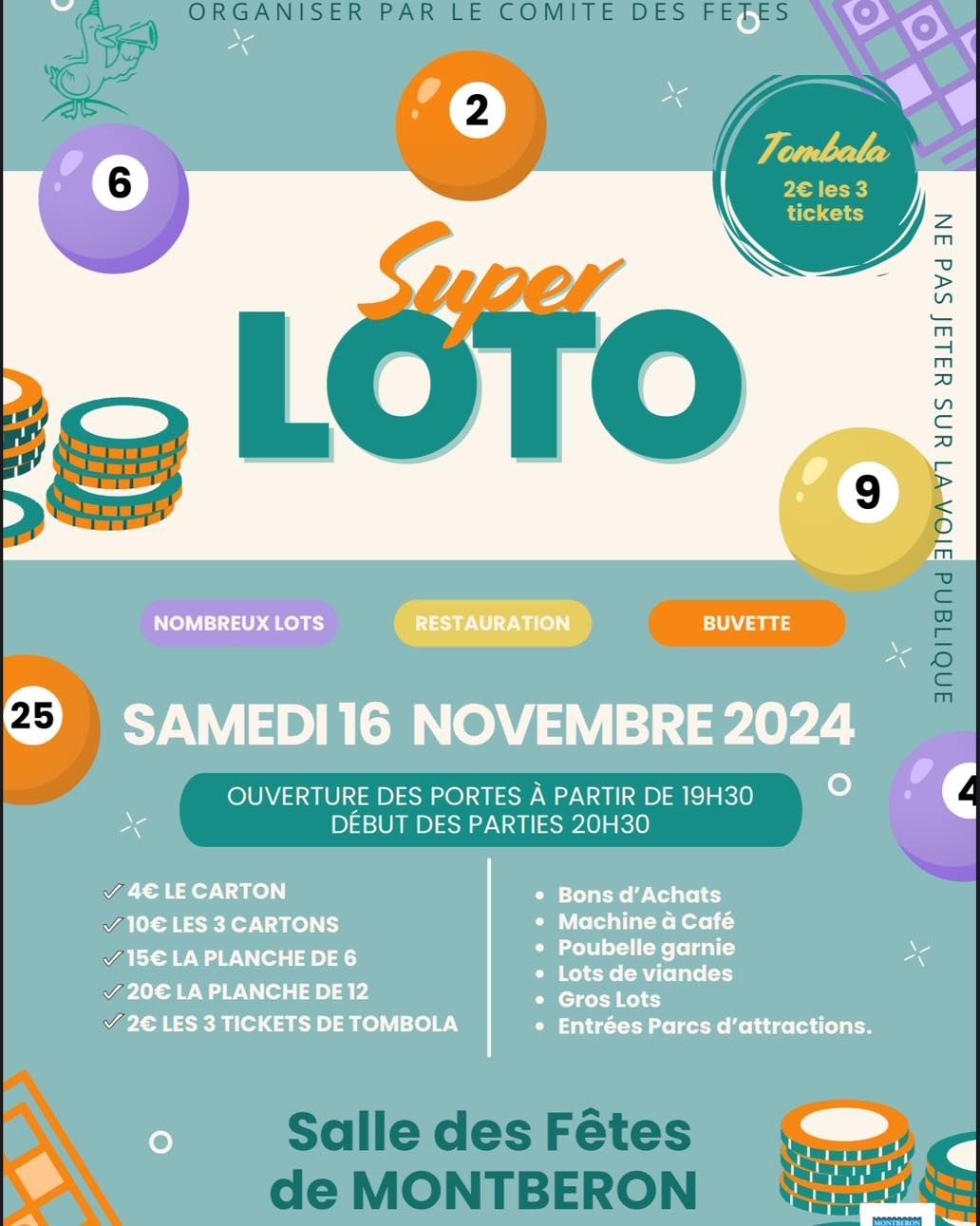 Super Loto comit\u00e9 des f\u00eates de Montberon.