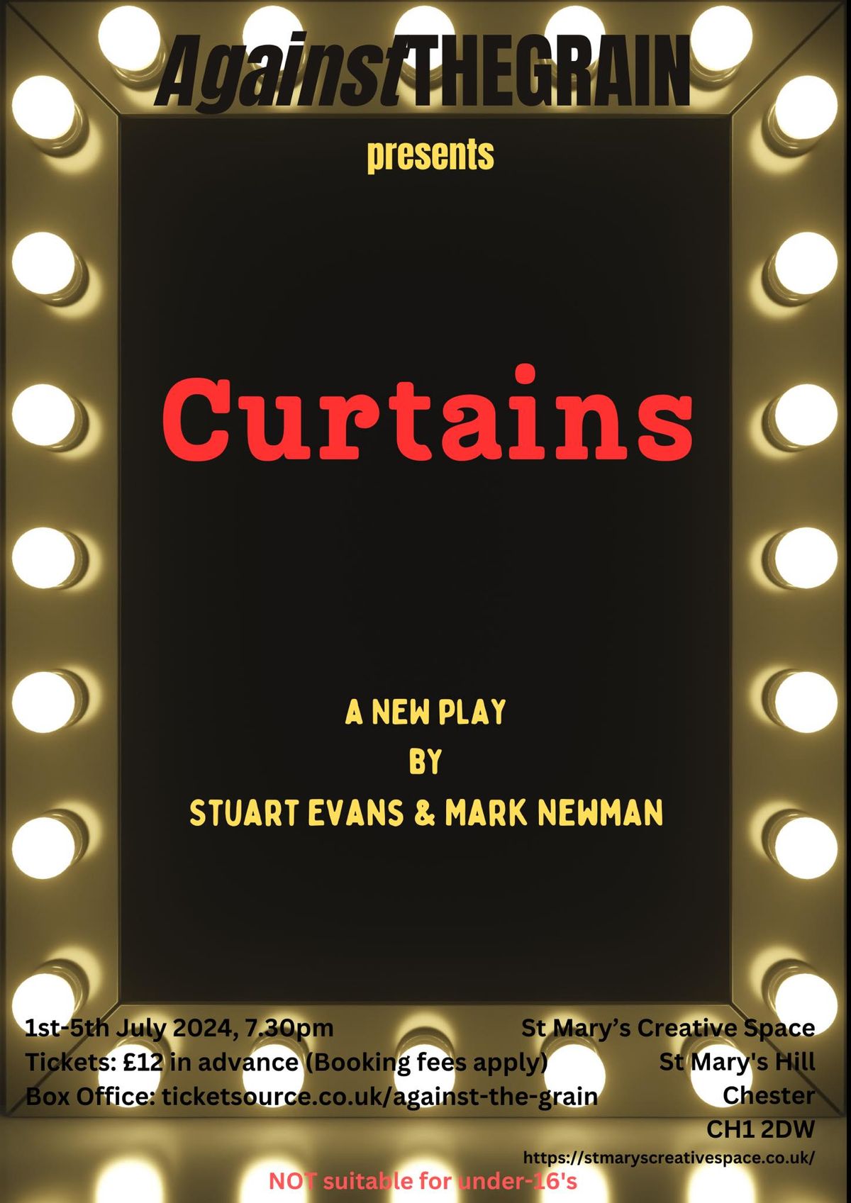 "Curtains" - a brand new play by Stuart Evans and Mark Newman