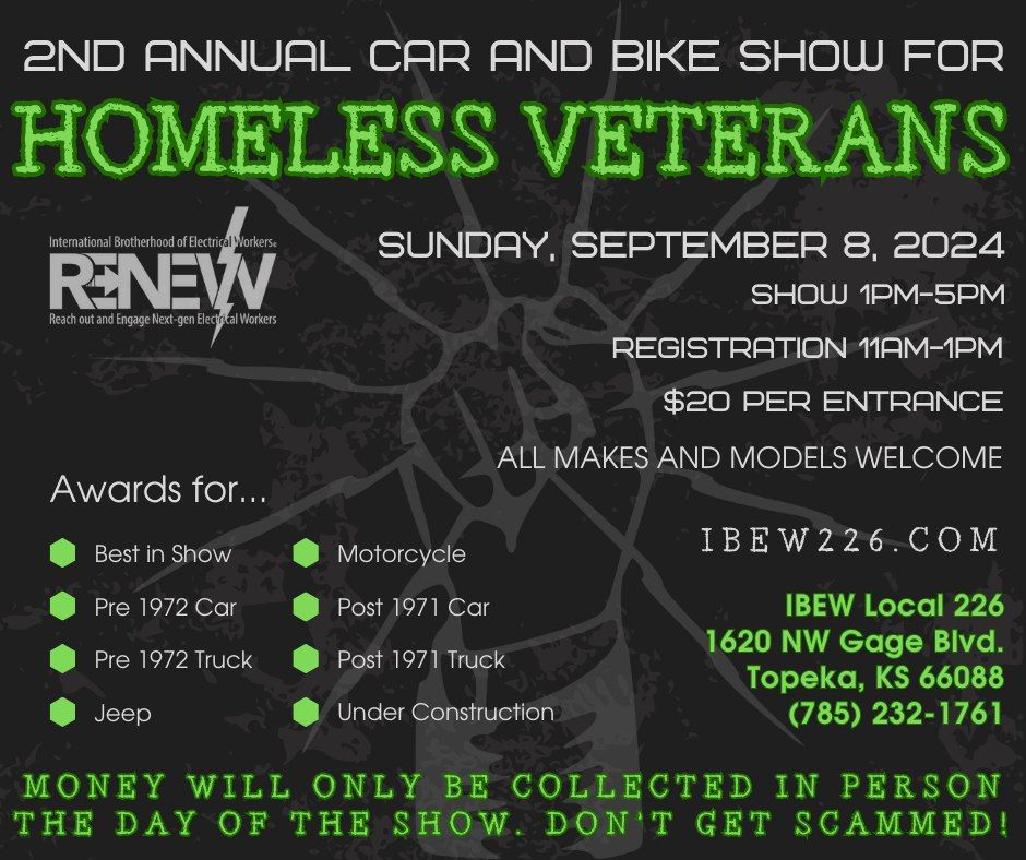 2nd Annual Car and Bike Show for HOMELESS VETERANS