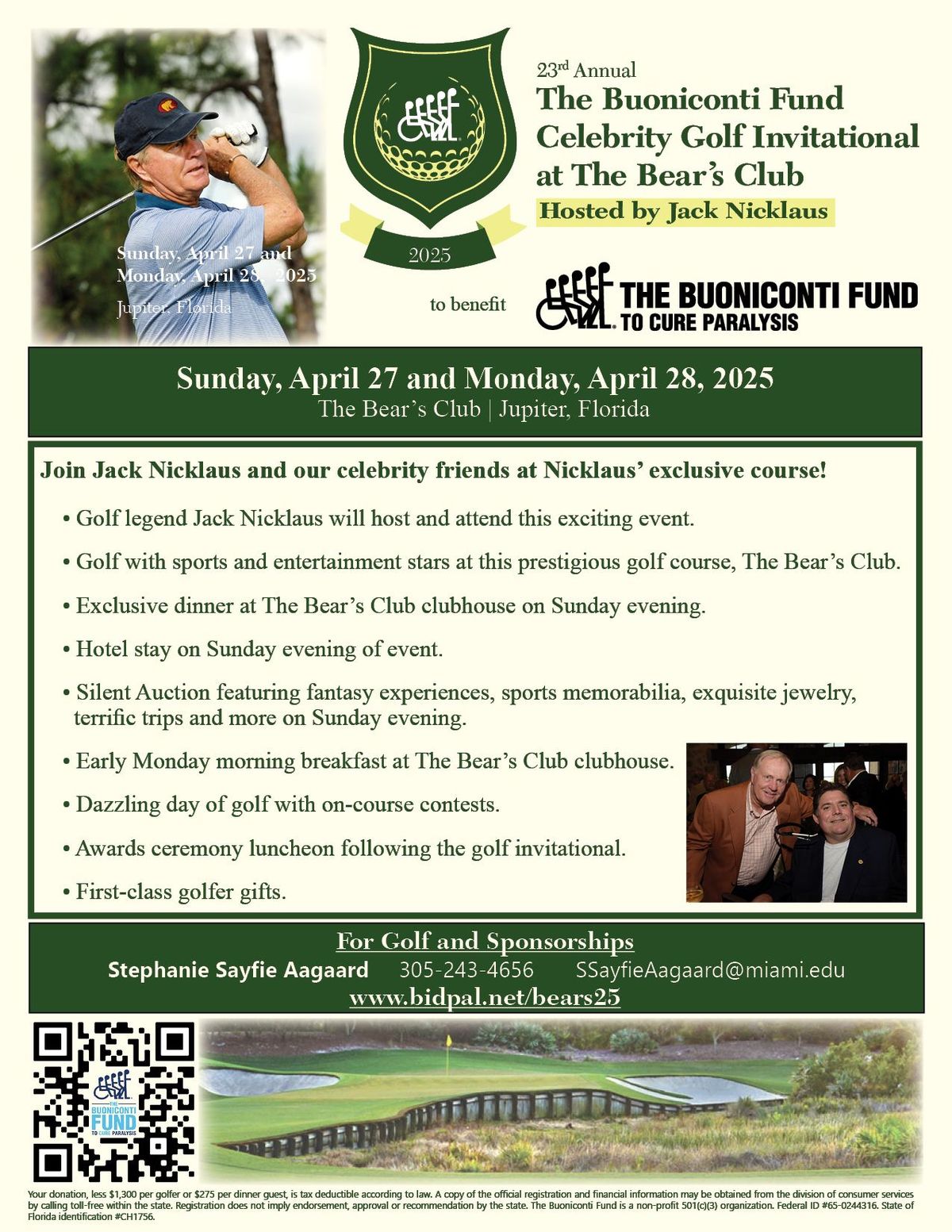 23nd Annual Buoniconti Fund Celebrity Golf Invitational at the Bear's Club