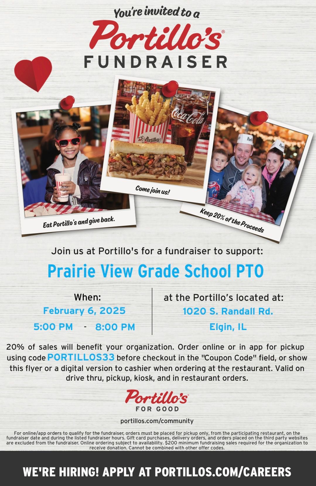 Portillo\u2019s Benefit Night! 