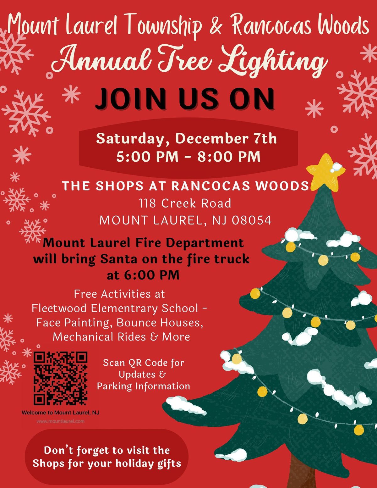 Mount Laurel Township & Rancocas Woods Annual Tree Lighting 