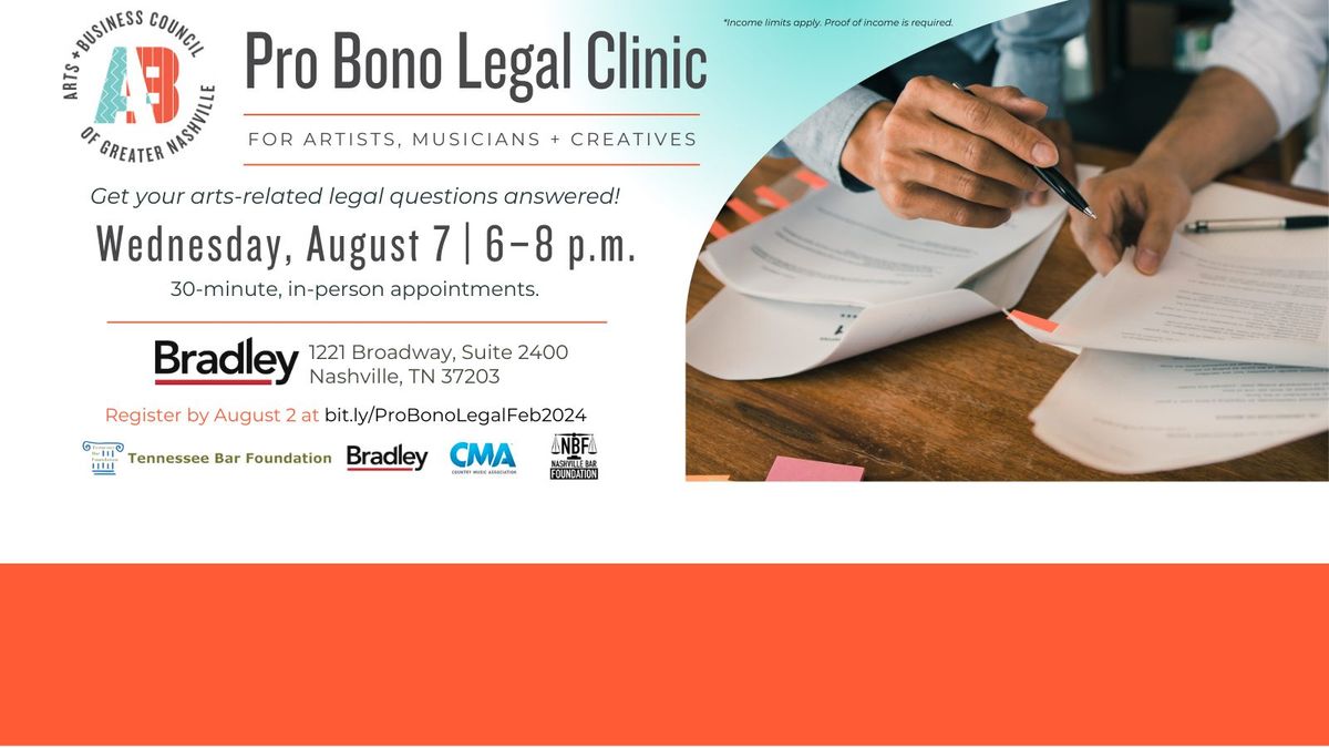 Pro Bono Legal Clinic for Artists, Musicians & Creatives