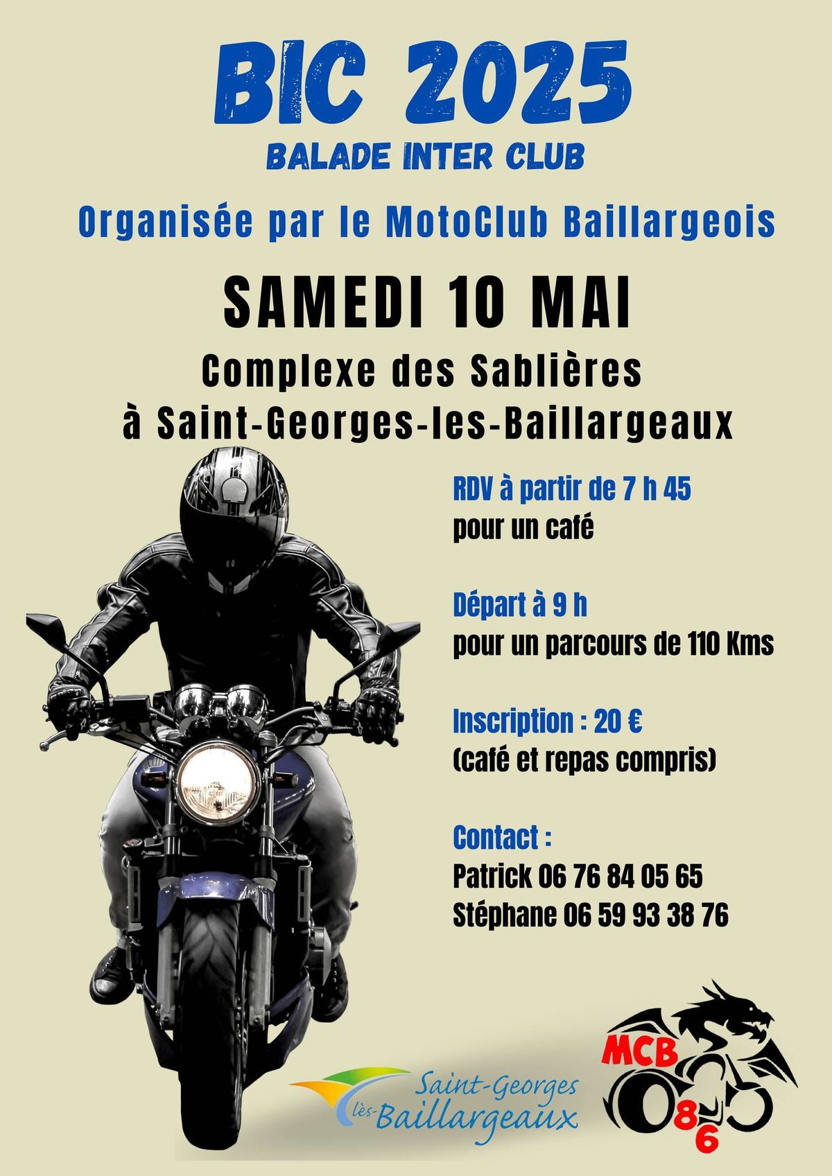 BALADE INTER CLUB - BIC 2025 organis\u00e9e par le MCB86 - Moto Club Baillargeois 86