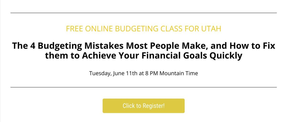 Free Budgeting Class for Utah Residents