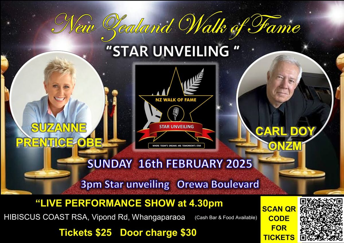 Star unveiling with SUZANNE PRENTICE OBE & CARL DOY ONZM