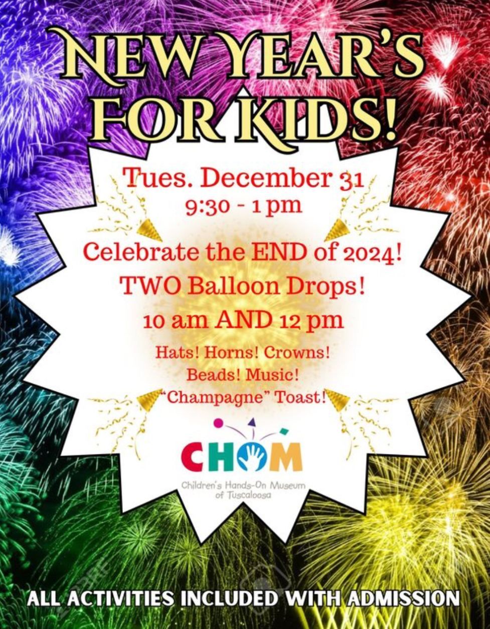 New Year\u2019s Eve for Kids at CHOM!!!