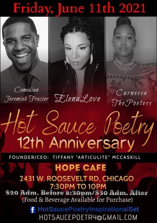 HOT SAUCE POETRY 12th  ANNIVERSARY SHOW