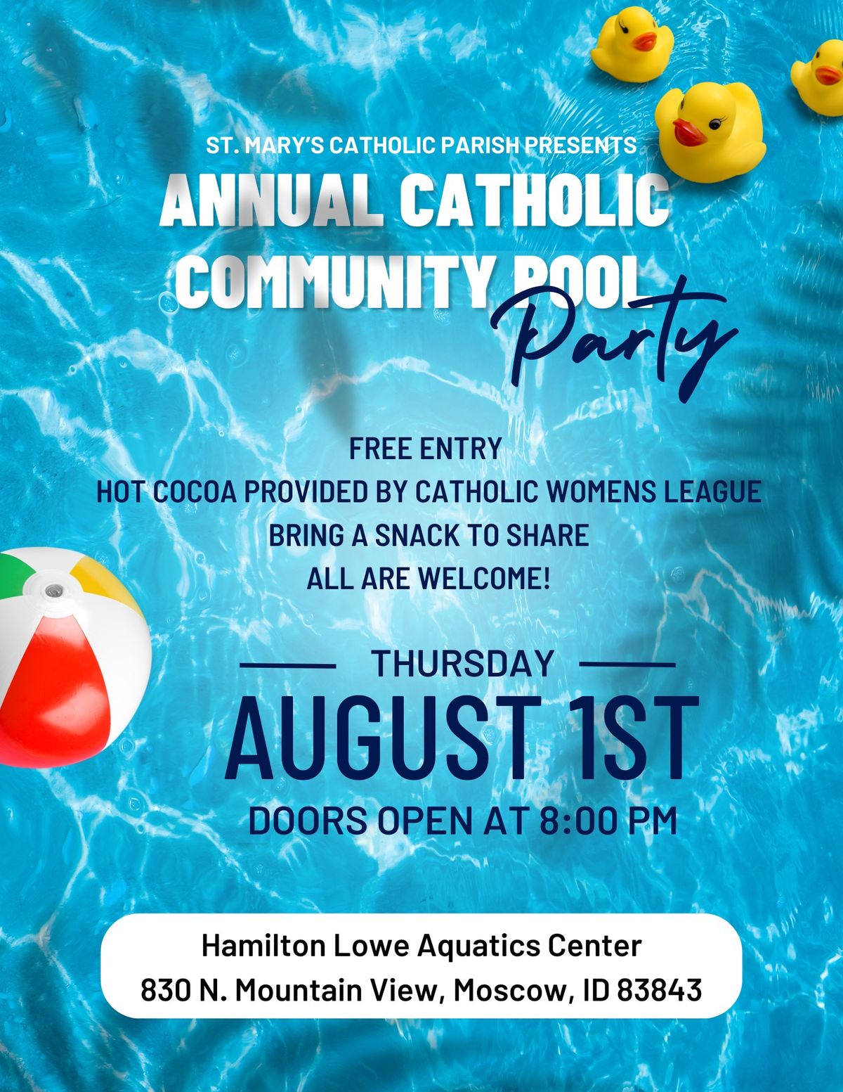 Annual Catholic Community Pool Party