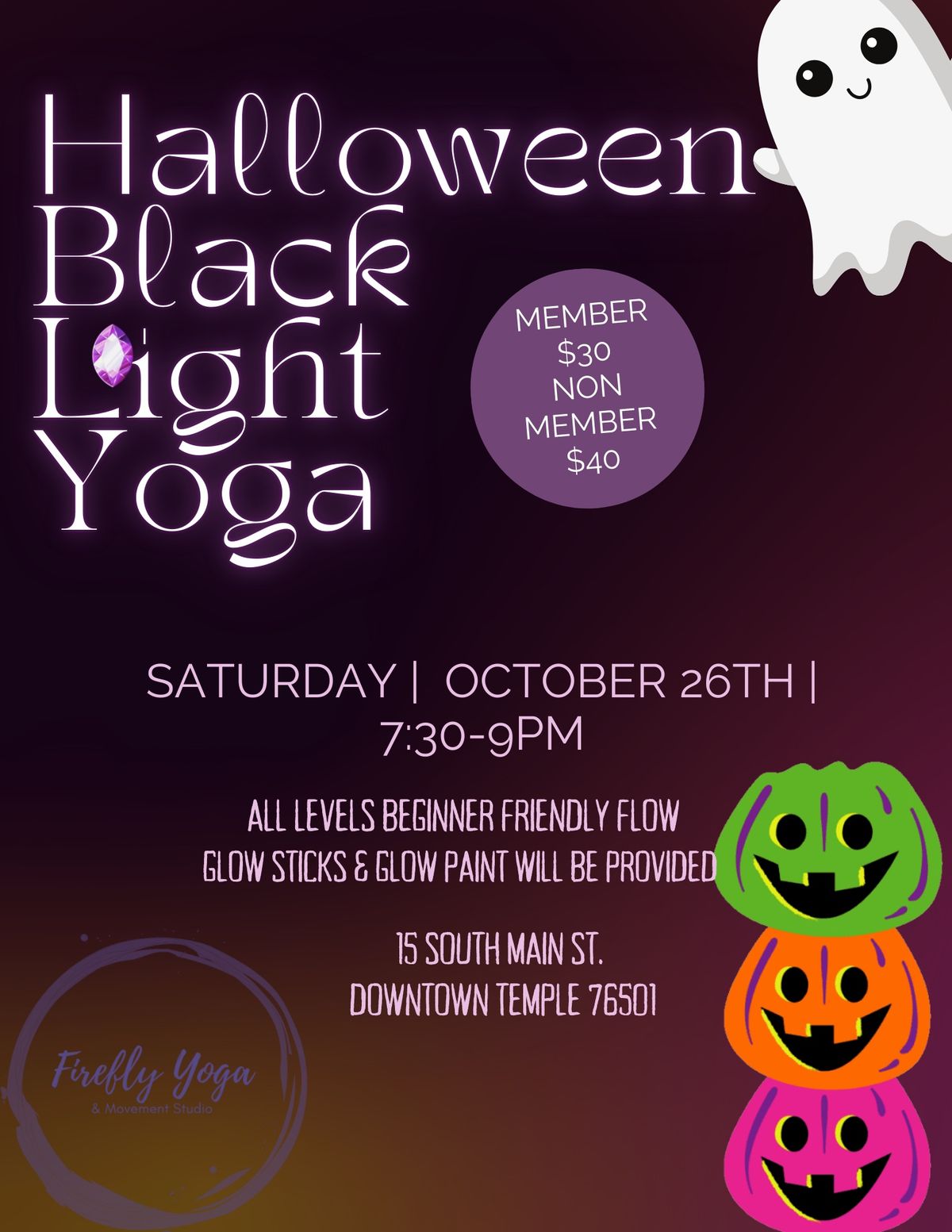 Halloween Black Light Yoga \ud83d\udc7b