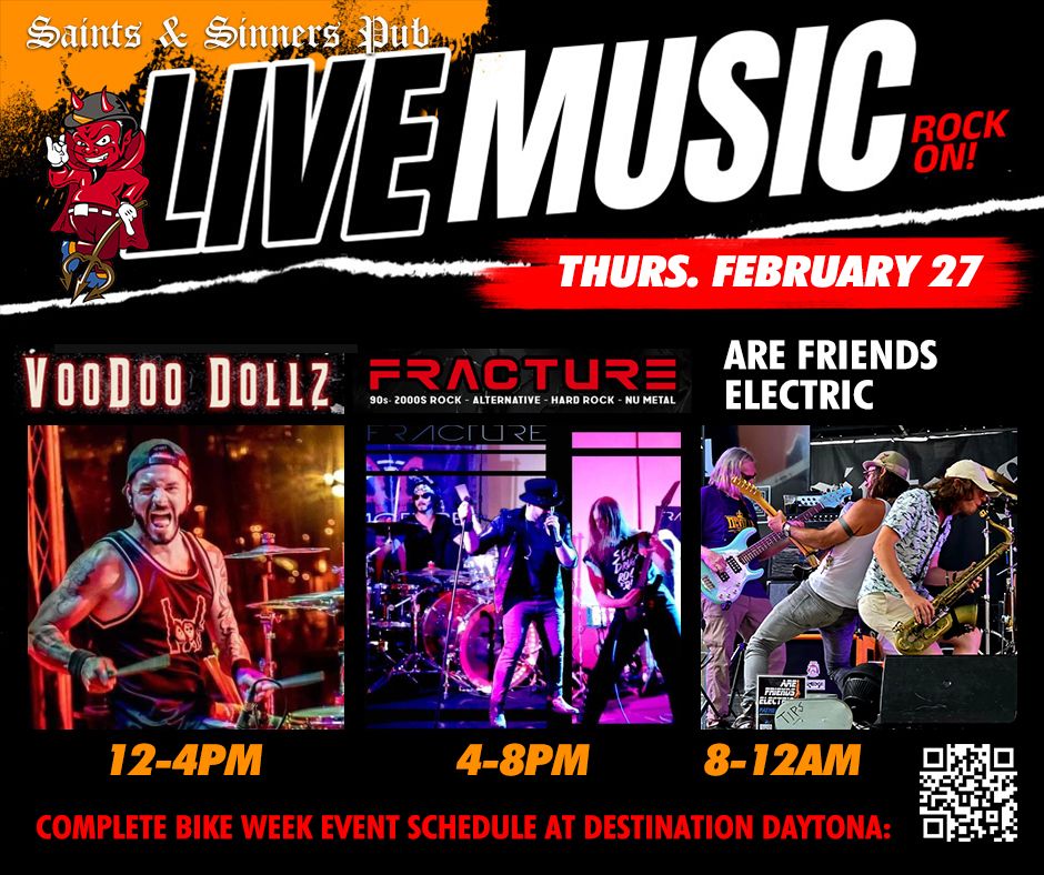 BIKE WEEK - Thursday with VooDoo Dollz, Fracture & Are Friends Electric