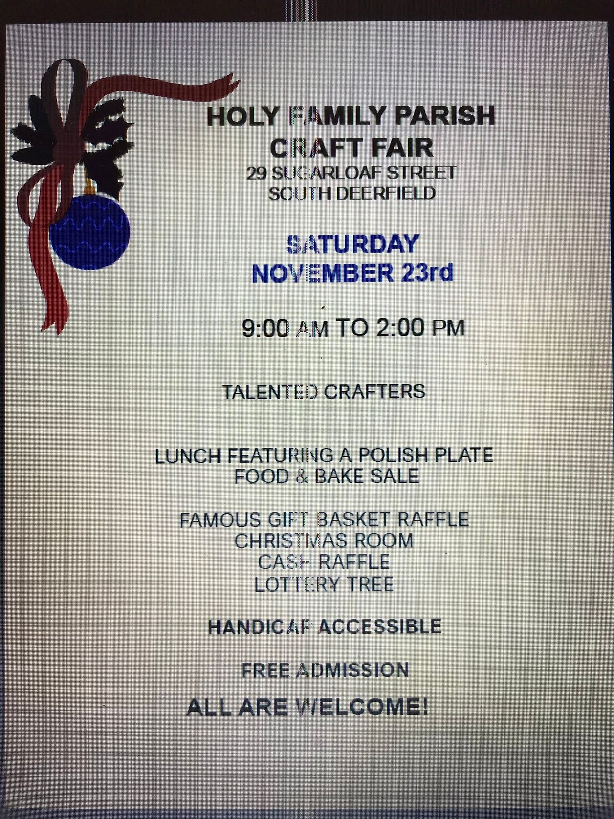 Holy Family Parish Craft Fair