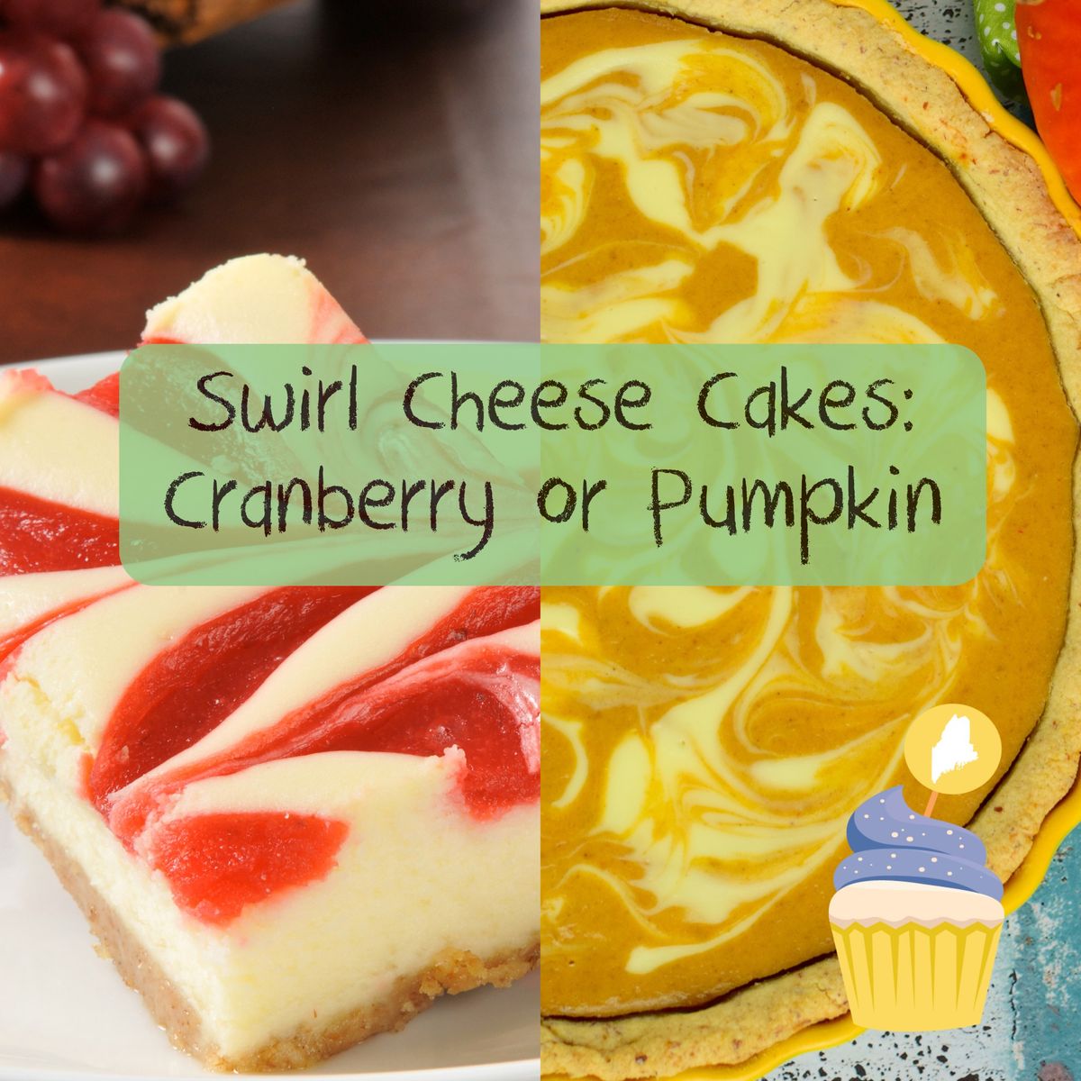 Swirl Cheesecakes (choose between cranberry or pumpkin swirl)