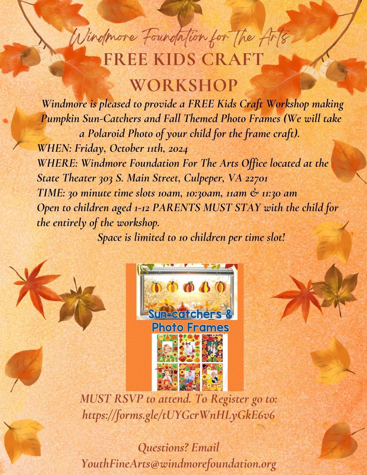 Windmore Foundation's Youth Fine Arts FREE Kids Craft Workshop