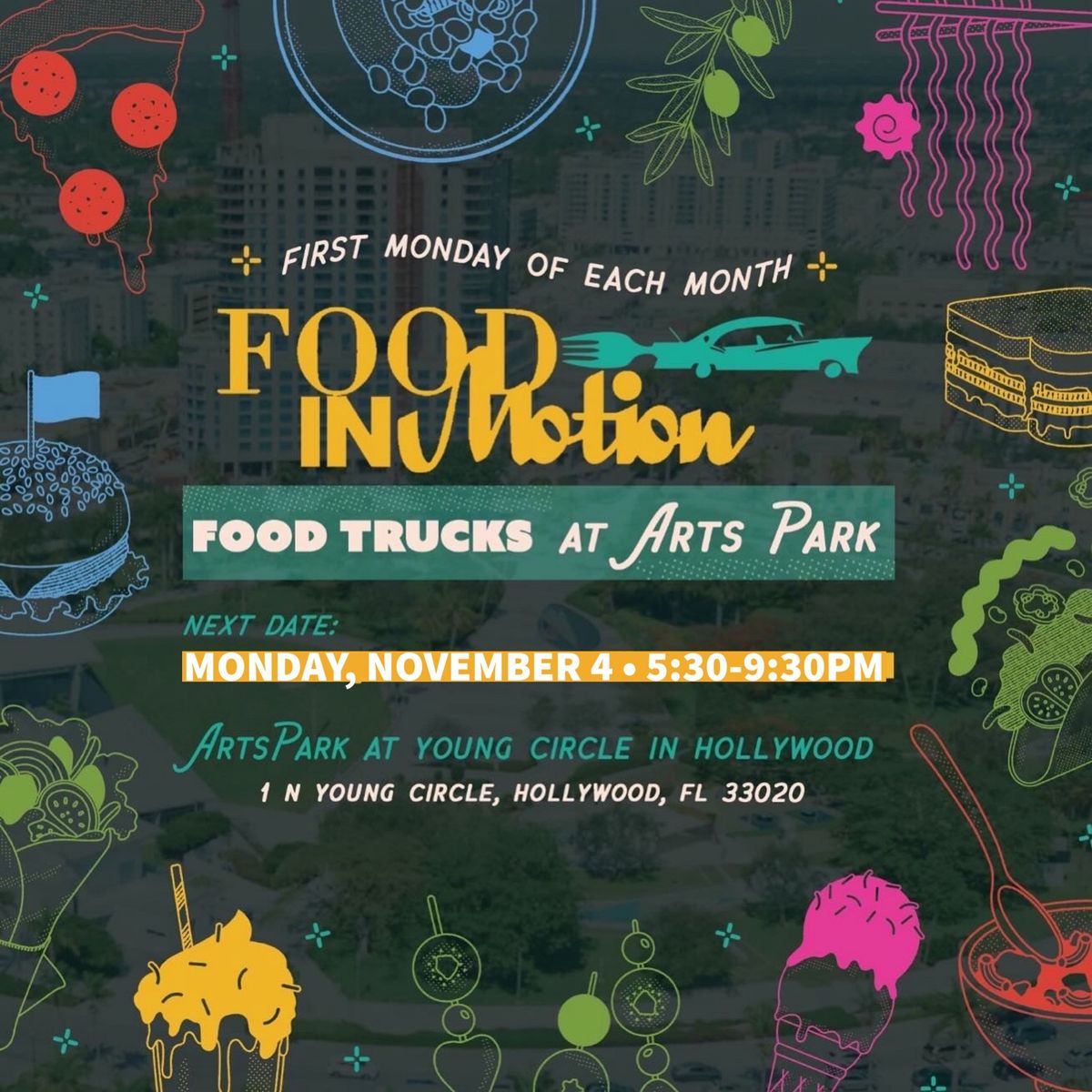 Food Trucks at Arts Park in Hollywood