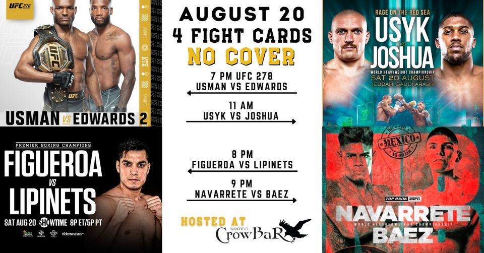 4 Fight Cards feat. UFC 278 Usman vs Edwards w\/ NO COVER