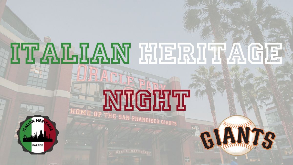 San Francisco Giants Italian Heritage Night at Oracle Park