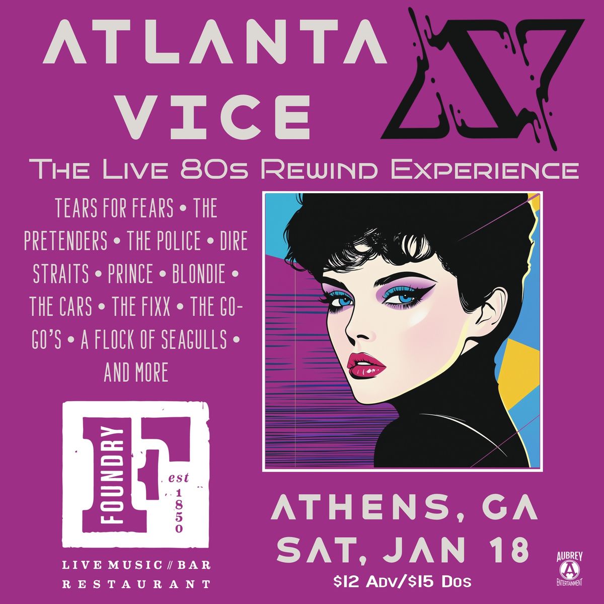 \u201880s Night with Atlanta Vice! \/\/ The Foundry \/\/ Athens, GA