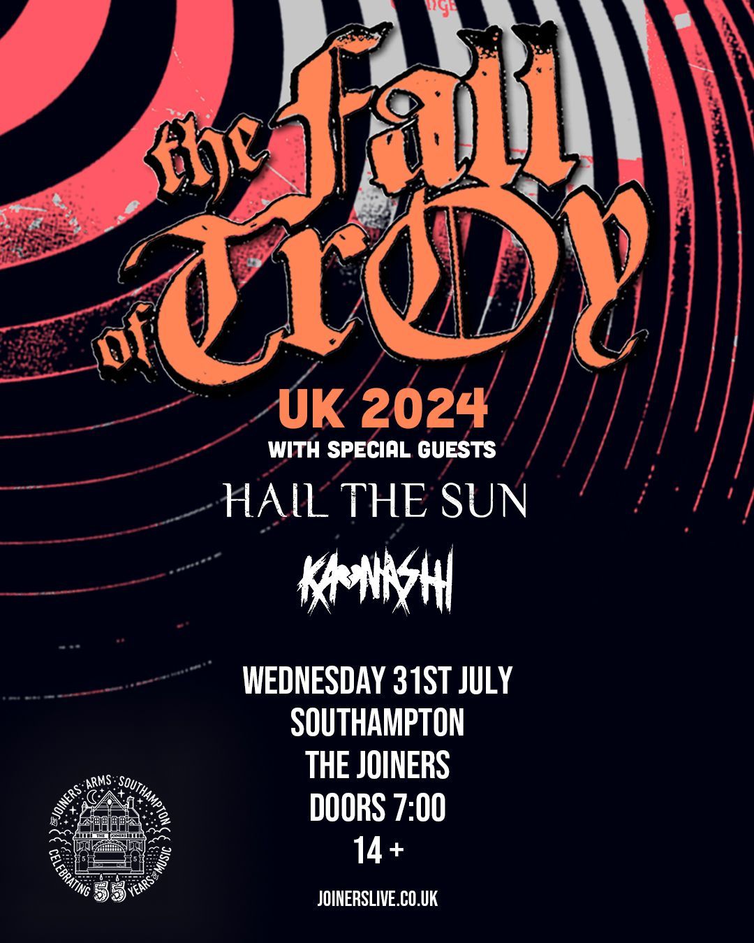 The Fall Of Troy + Hail The Sun + Kaonashi at The Joiners, Southampton 