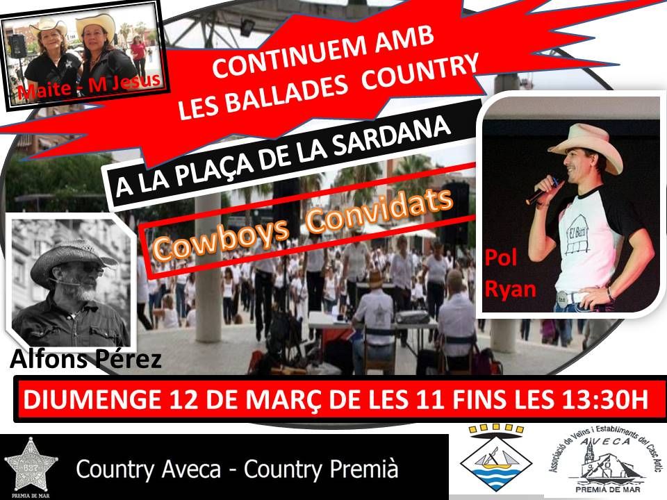 BALLADA DE COUNTRY MENSUAL A PREMIA DE MAR 12-3-2023-DE LES 11 FINS LES 13:30