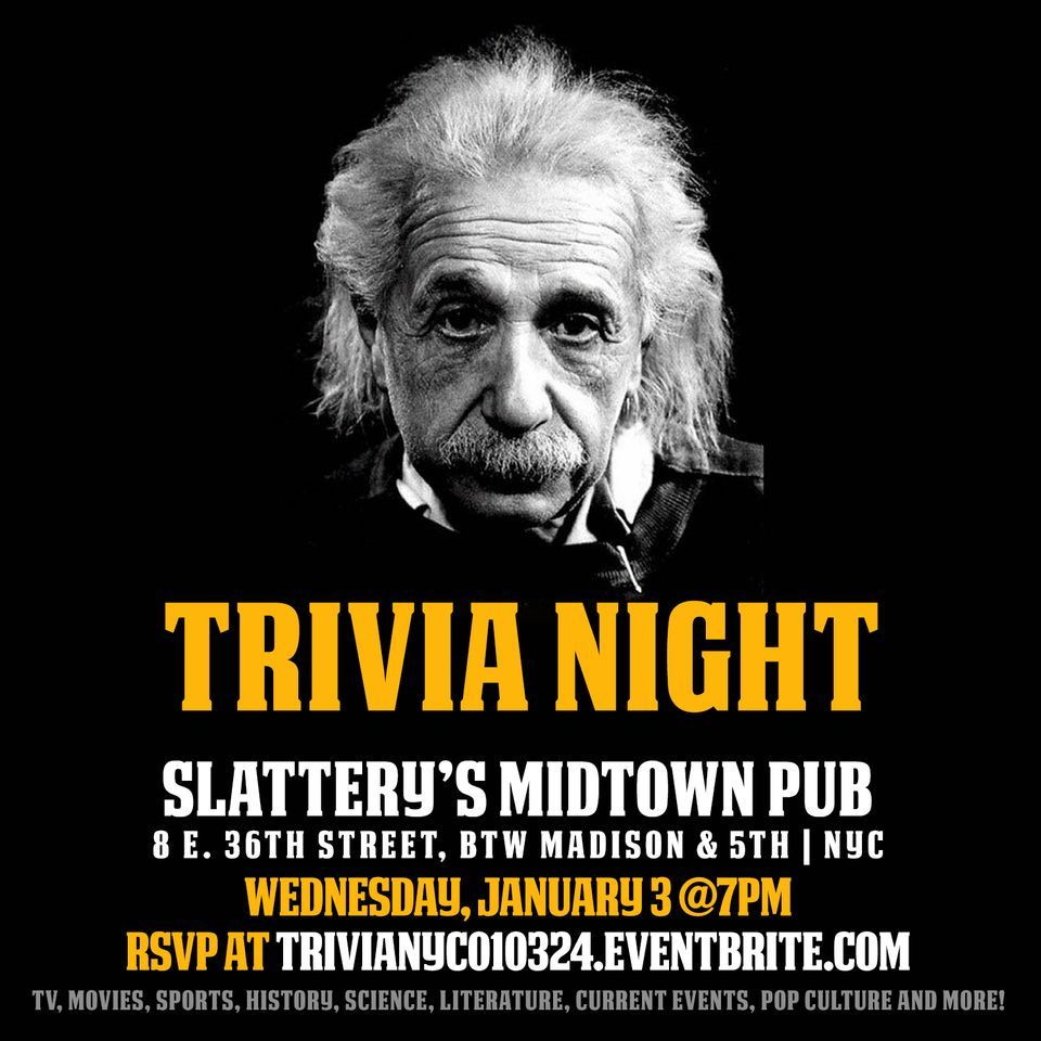 General Trivia Night, Slattery's Midtown Pub, New York, 3 January 2024