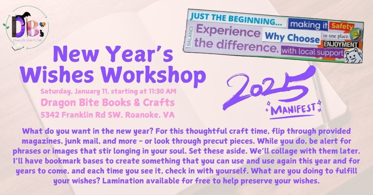 New Year's Wishes Workshop with Dragon Bite Books & Crafts