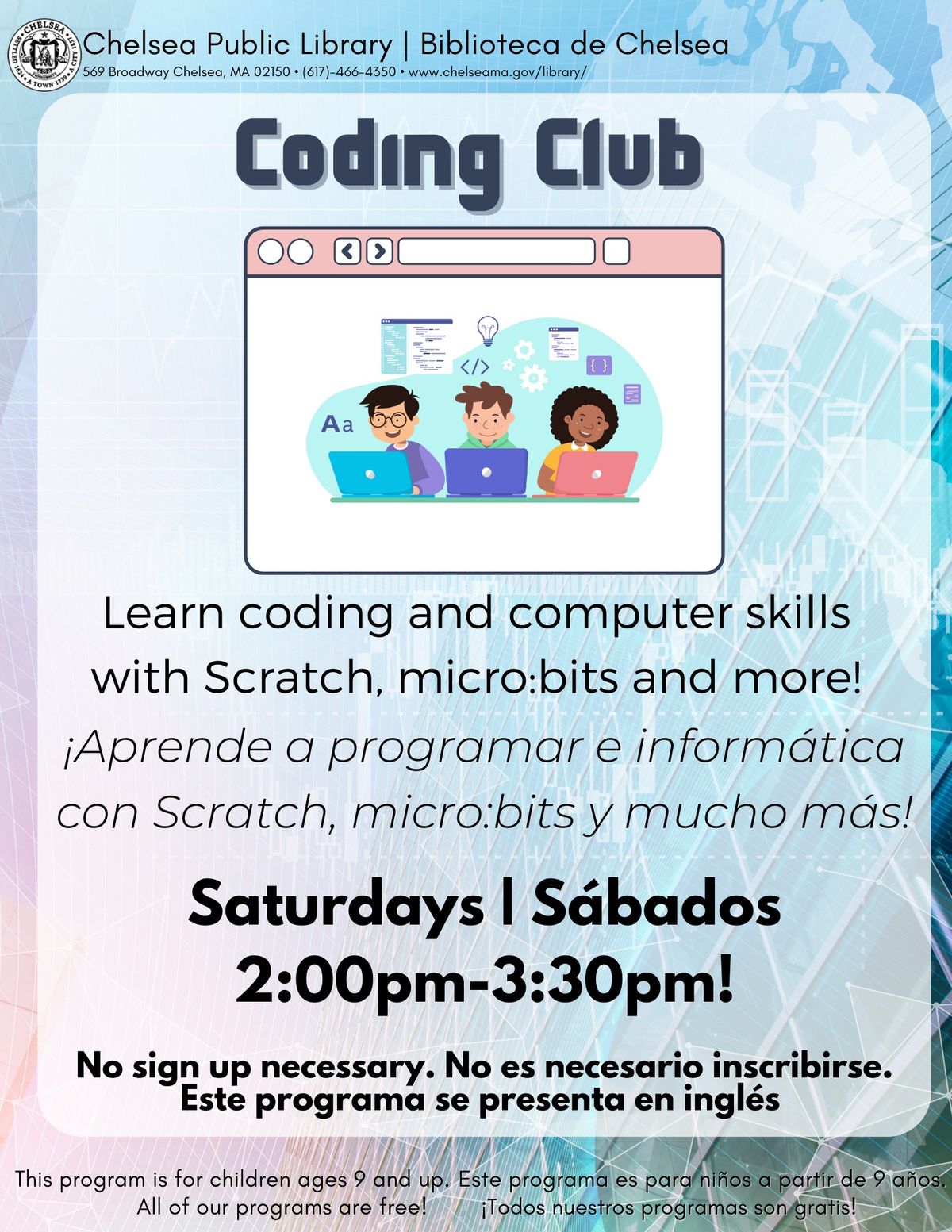 Coding Club at the Chelsea Public Library 