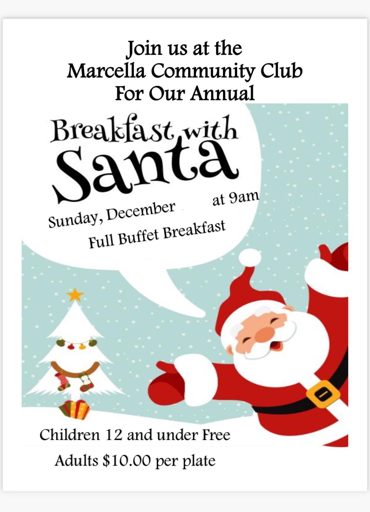 MCC Breakfast with Santa Buffet