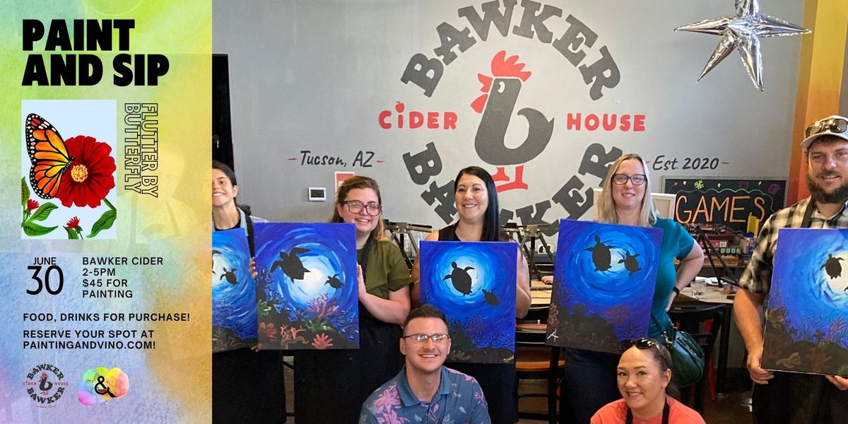 'Flutter By' Paint and Sip at Bawker Cider