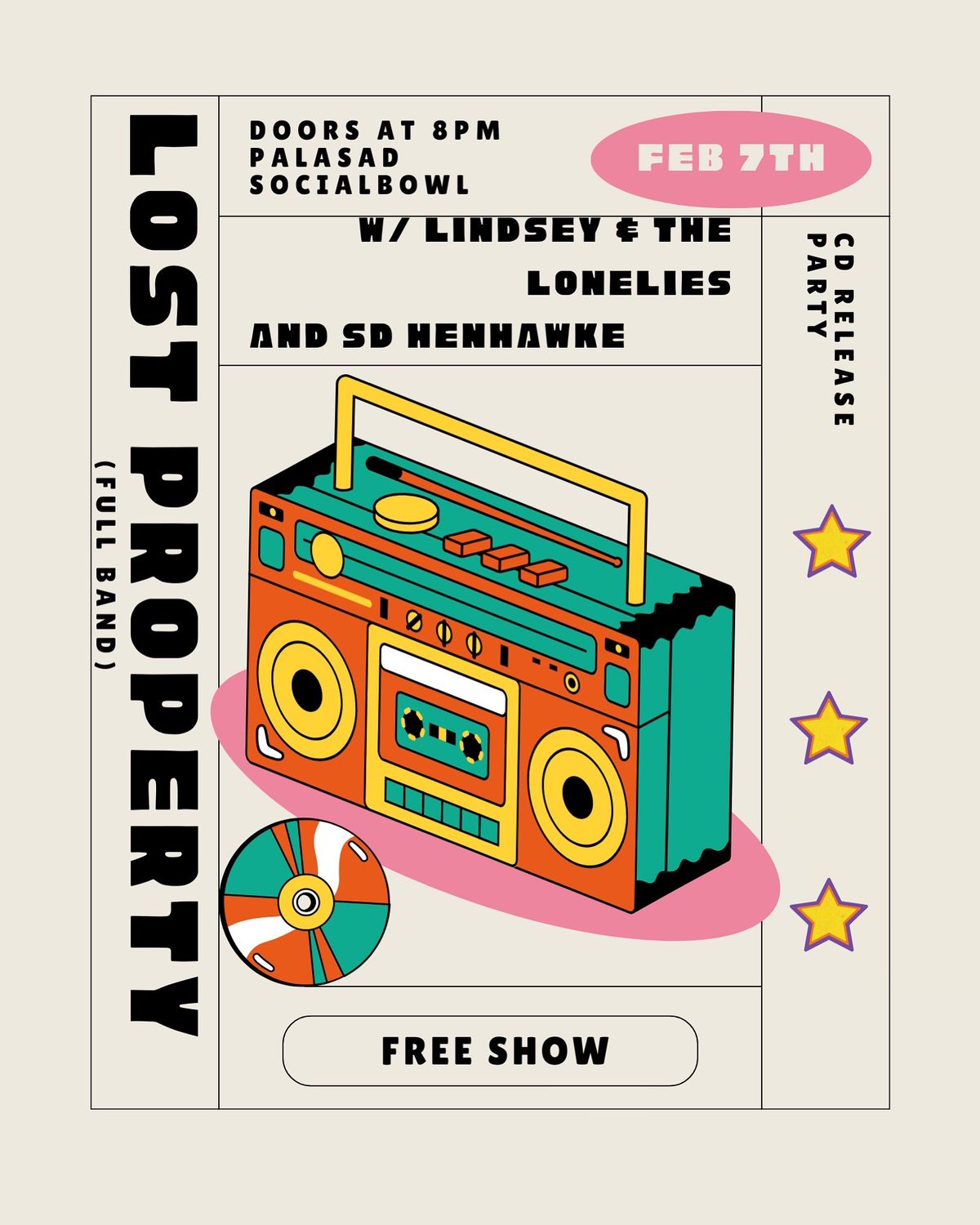 Lost Property Release Show w\/ Lindsey & The Lonelies + S.D. Henhawke