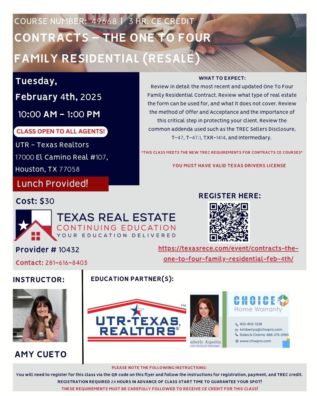 Contracts \u2013 The One To Four Family Residential (Resale) \u2013 Feb 4th