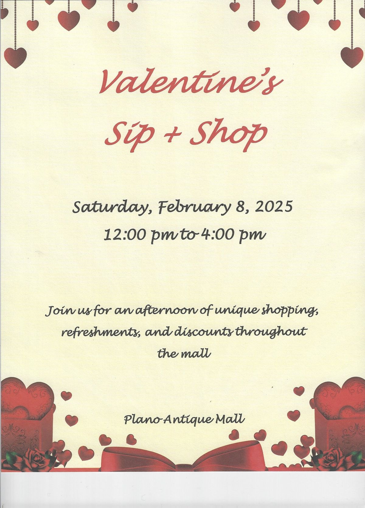 Valentine\u2019s Sip + Shop at Plano Antique Mall