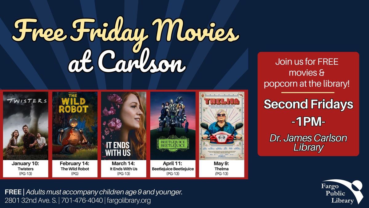 Free Friday Movie at the Dr. James Carlson Library