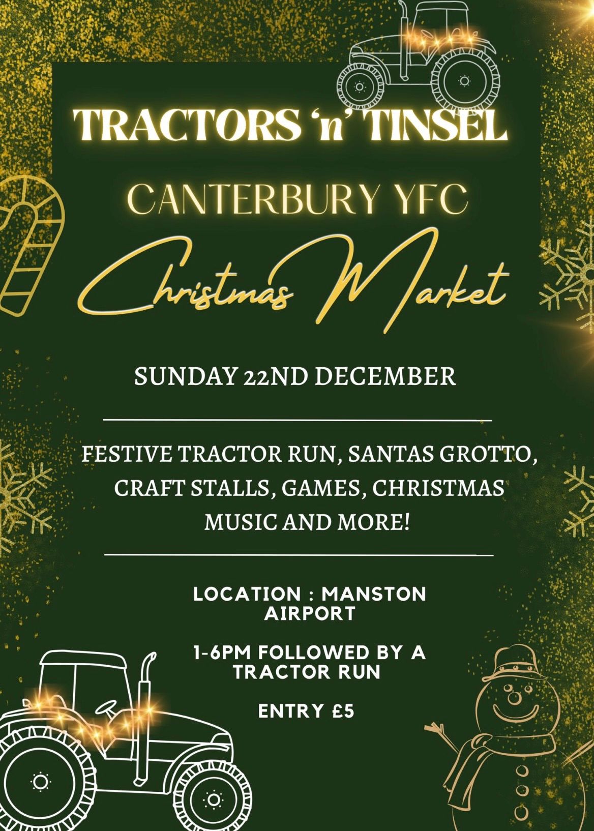 Charity CYFC Christmas market and tractor display 