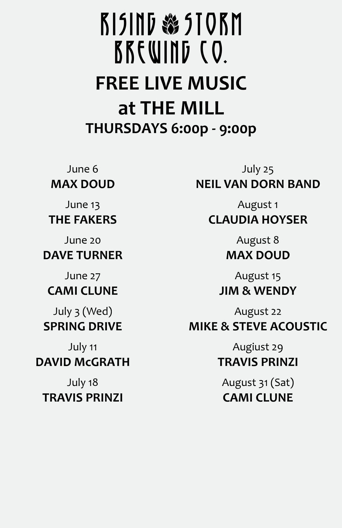 Thursday Night Music @ The Mill!