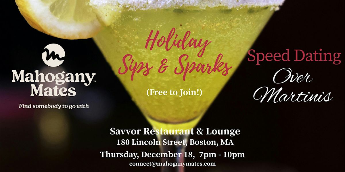 Holiday Sips & Sparks: Speed Dating  Over Martinis for Singles 50+