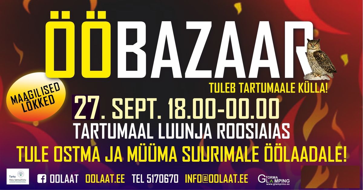 Tartumaa \u00d6\u00d6Bazaar Luunja Roosiaias 27 sept 2025