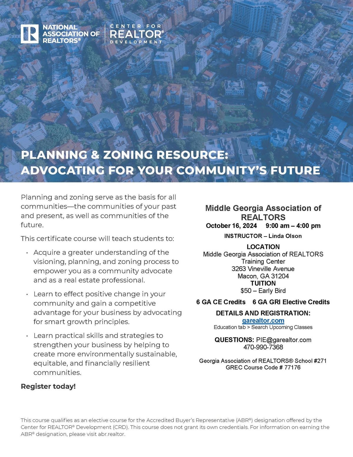 ABR ELECTIVE: Planning & Zoning Resource Certification: Advocating for Your Communities Future