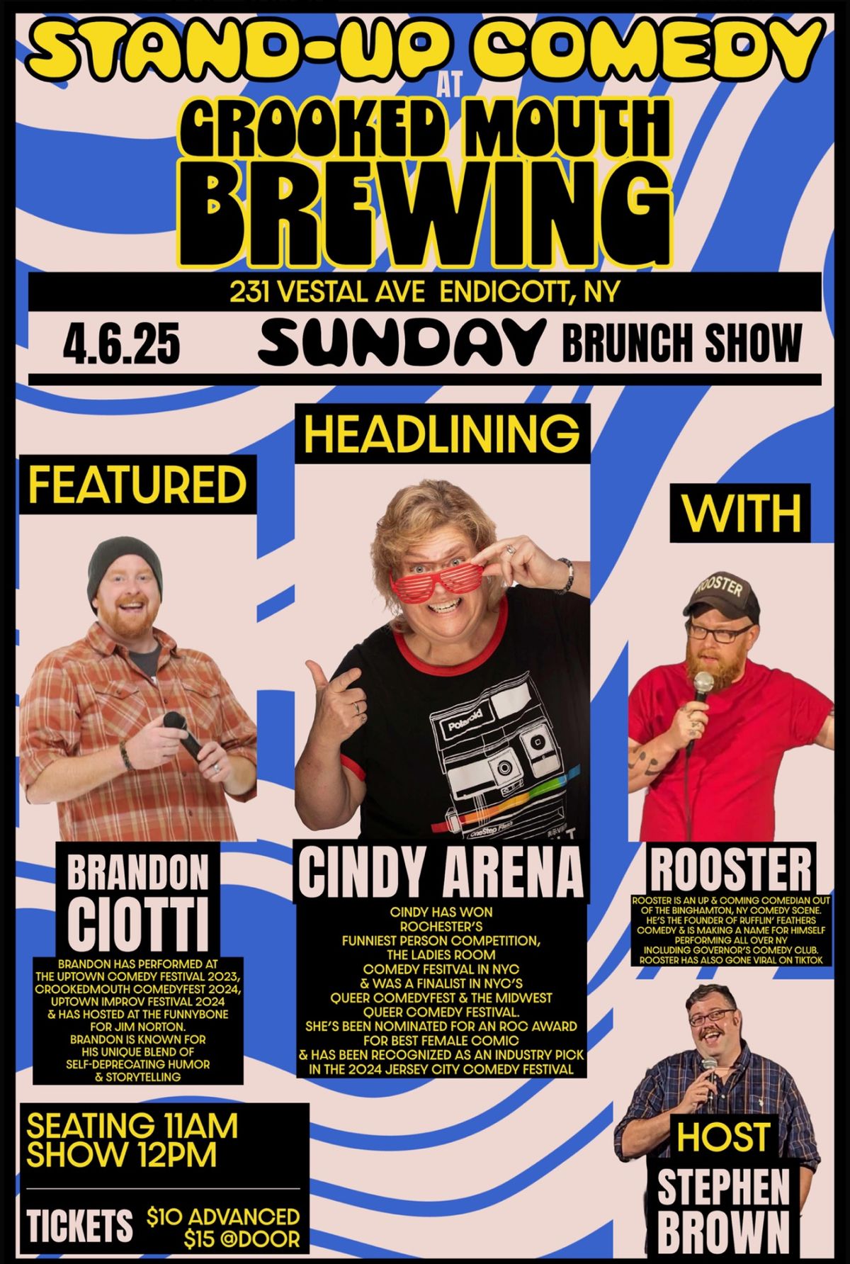 Cindy Arena returns to headline the April Crooked Mouth Comedy Brunch