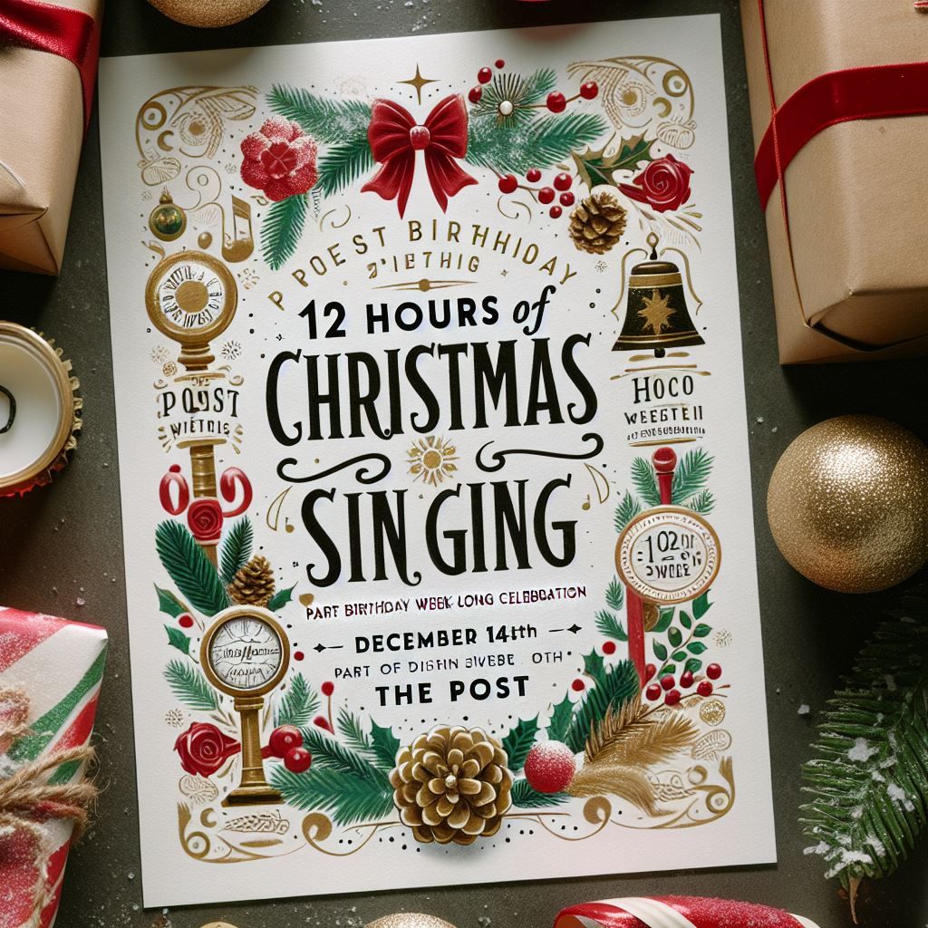 \ud83c\udf84\u2728 Join Us for 12 Hours of Christmas Singing at The Post! \u2728\ud83c\udf84